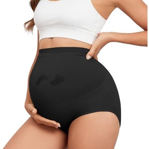 Maternity Underwear Seamless High Waisted Maternity Panties Over Bump Pregnancy Belly Support