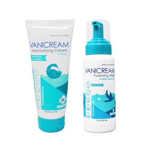 Vanicream Baby Care Set, (1) Moisturizing Cream for Baby 6 Ounce, & (1) Foaming Wash for Baby 8 Ounce, Set