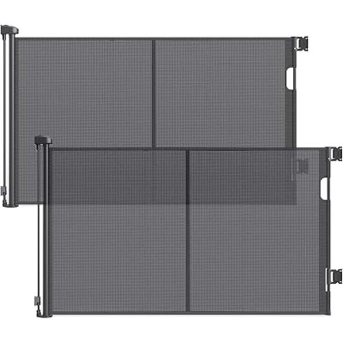 2 Pack Reinforced Retractable Baby Gates for Doorways, 60" Wide Retractable Dog Gate with Support Rods - Prevent Crawling Under, 5 Ft Wide Indoor Outdoor Retractable Gate Mesh Gate for Stairs, Black