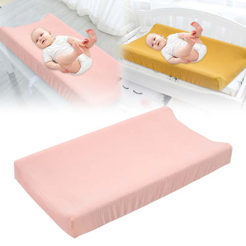 Tucknest Changing Pad Cover, Breathable Cotton Muslin Changing Table Pads, Soft Smooth Diaper Changing Pad Cover with Elastic Edges, 31.9x16.1x5.1 Inch, Pink