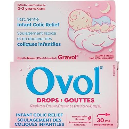 Ovol Drops - Fast, Gentle Infant Colic Relief, Made in Canada, 30mL