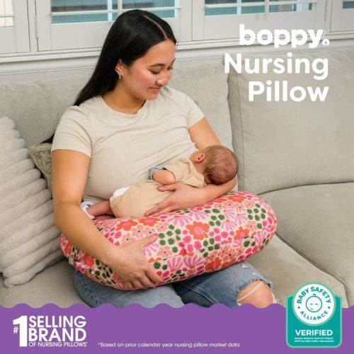 Boppy New Nursing Pillow - Pink Tropical Flowers