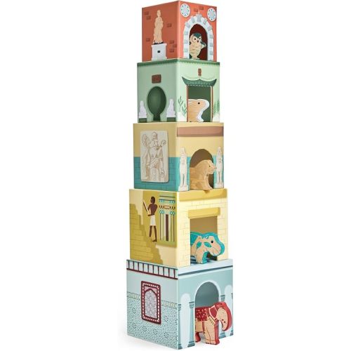 Hape x The Met Museum Nesting Blocks – Art-Inspired Nesting & Stacking Block Set with Animal Friends – Educational Stacking Set for Fine Motor Skills & Sequencing – Gift for Ages 18 Months+