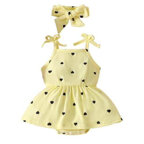 UAYOTSE Newborn Baby Girl Summer Outfit Sleeveless Ruffle Smocked Halter Tulle Romper Dress One-piece Jumpsuit Clothes,Sizes 0-3 Months