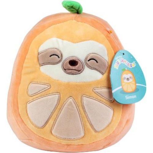 Squishmallows 8-Inch Simon The Orange Sloth - Official Jazwares Plush - Collectible Soft & Squishy Stuffed Animal Toy - Gift for Kids, Girls & Boys