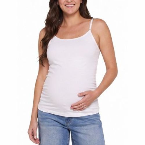 Women's Clip Down Nursing Tank Top - White - Size: Small - Motherhood Maternity