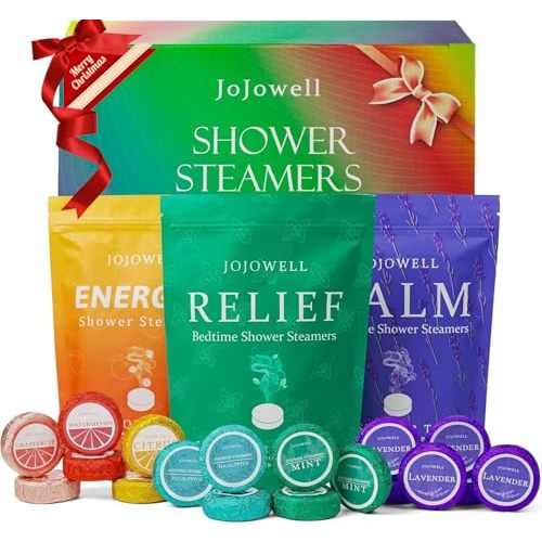 JoJowell Shower Steamers Aromatherapy - 18 Pack Birthday Gifts for Women, Self Care, Christmas Gifts Stocking Stuffers for Adults, Women, Men, Mom, Teens, White Elephant, Relaxation Home SPA