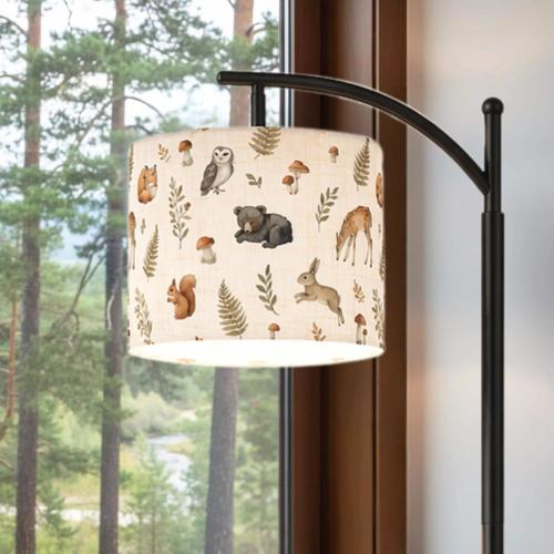 Woodland Nursery Floor Lamp Woodland Animal Lamp Shade Option Baby Nursery Lamp Deer Fox Bear Owl Bunny Nursery Decor Rustic Kids Room Lamp