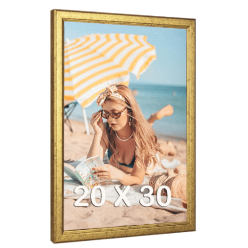 Gold wood photo frame