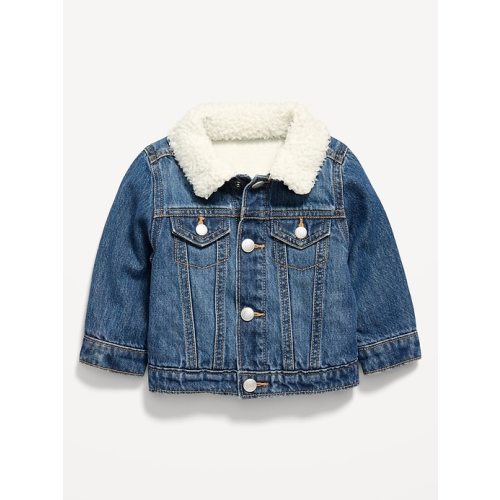 Sherpa-Collar Jean Trucker Jacket for Baby