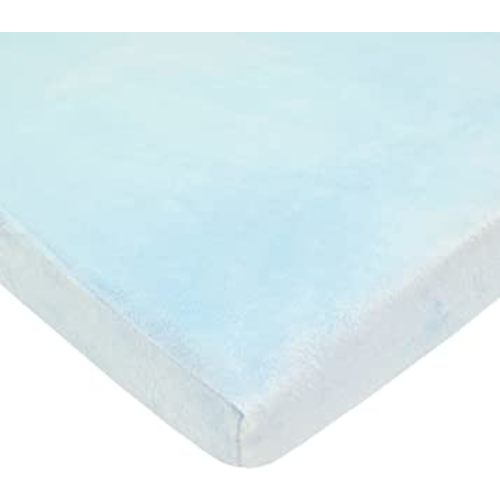 American Baby Company Heavenly Soft Chenille Fitted Mini Crib Sheet 24" x 38", Warm and Cozy Chenille Portable Sheet, Blue, for Boys and Girls, Fits Most Pack N Play Mattresses