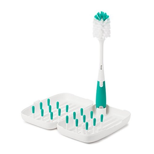OXO TOT On-The-Go Drying Rack with Bottle Brush, Teal