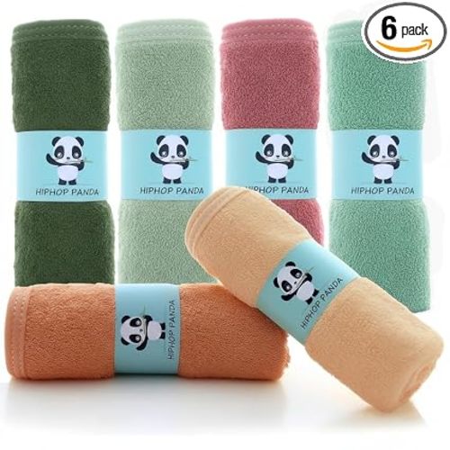 HIPHOP PANDA Ultra Soft Baby Washcloths, 2-Layer Absorbent Wash Cloths