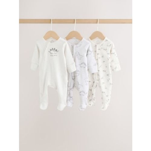 Buy Monochrome Waffle Baby Sleepsuits 3 Pack (0mths-3yrs) from Next Australia