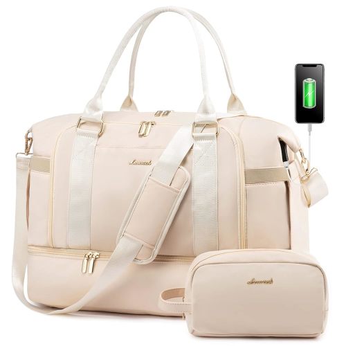 Gym Bag for Women LOVEVOOK Travel Duffel Bag with USB Charging Port,Weekender Bags for Women with Shoe Compartment,Carry on Overnight Bag with Toiletry Bag,Hospital Bags for Labor and Deliver