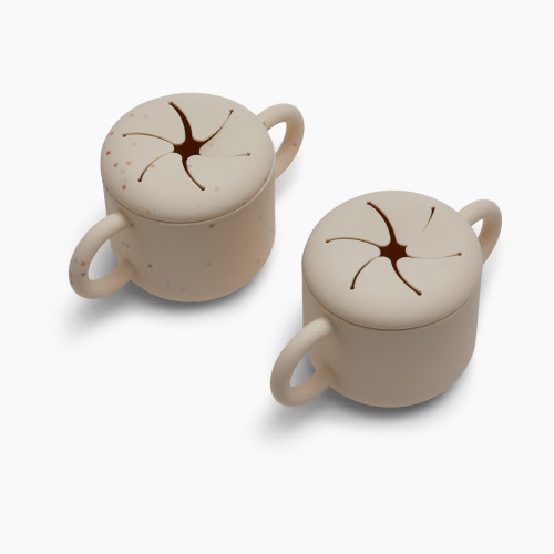 AEIOU Silicone Snack Cup (2 Pack) - Oat/Oat Speckle