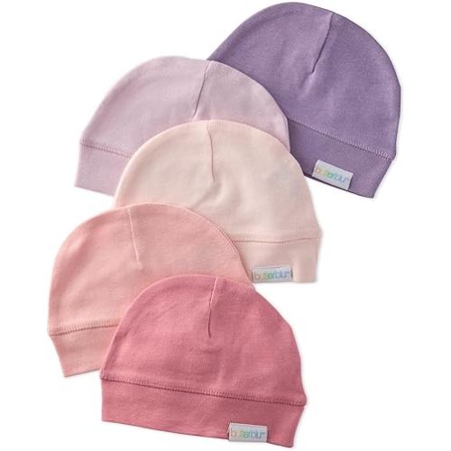 Charlie 5-Pack Caps 100% Organic Cotton Beanie Hats for Newborn and Baby Girls, Boys, Unisex