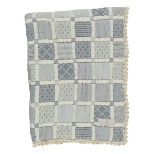 Bebe Organic - Mai Coton Bio Patchwork Blanket - Blue | Smallable