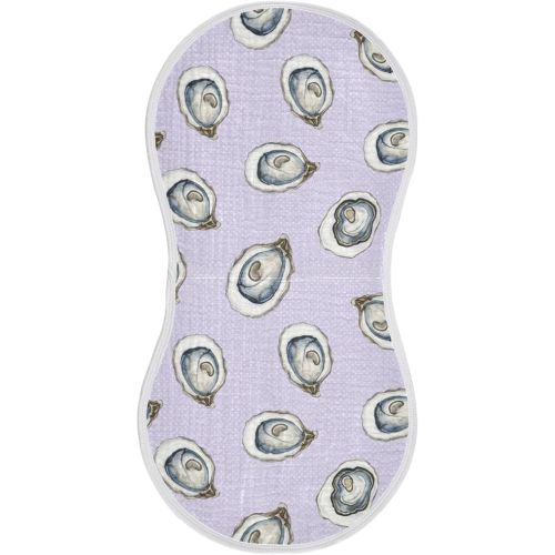Oyster Shells Purple Background Baby Muslin Burp Cloths for Newborn Boys Girls, 4 Layer Cotton Soft Absorbent Baby Burping Washcloths 2 Pack