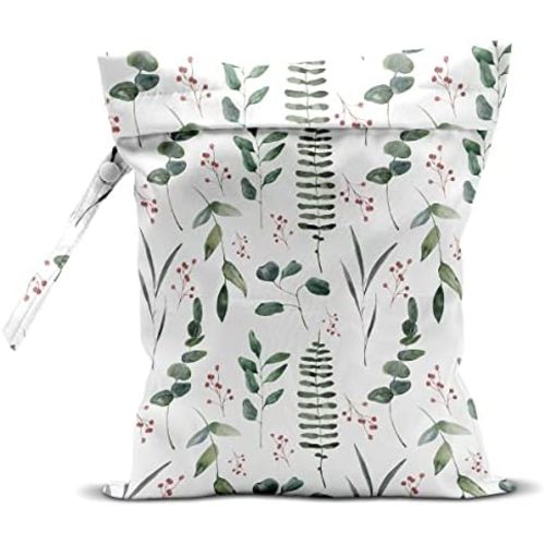 Wet Bag, Wet Dry Bag, Wet Bag for Swimsuit, Travel, Beach, Pool, Diapers, Dirty Yoga Gym Clothes, Makeup Bag, Waterproof Reusable Home Sweet Home Eucalyptus Leaf