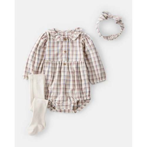 Baby Girl 3-Piece Plaid Bubble Outfit Set | Carter's