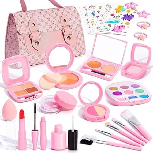 Play Makeup Set for Kids 3-5, Pretend Kids Fake Makeup Kit for Toddlers, Little Girl Make Up Kits 4-6, Fake Make up Toys for Birthday Unicorn Gift, Toys for 3 4 5 6 7 8 Year Old Girls