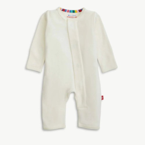 cream organic cotton magnetic coverall – Magnetic Me
