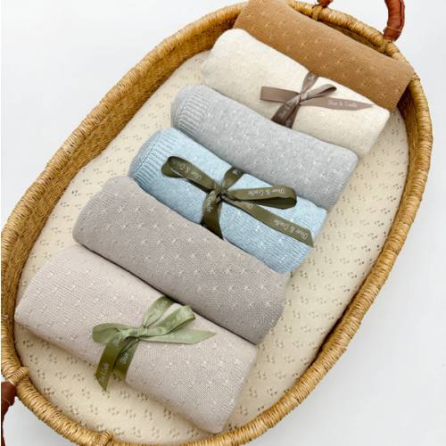 Leo Knitted Blanket – Olive and Cradle