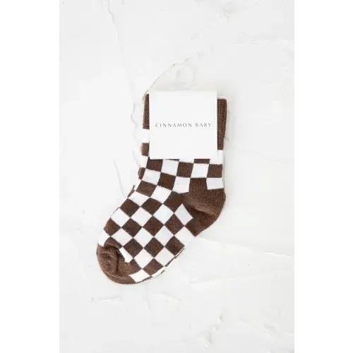 Checkered Socks - Chocolate