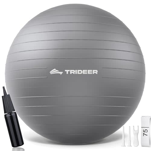Trideer Yoga Ball  Anti-Burst Exercise Ball for Pregnancy, Office, Birthing, Stretching & Core Workout  Home Gym & Therapy