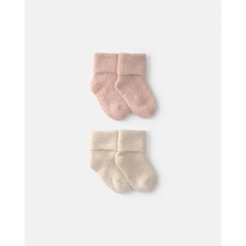 Baby Girl 4-Pack Baby Booties - Pink/Ivory