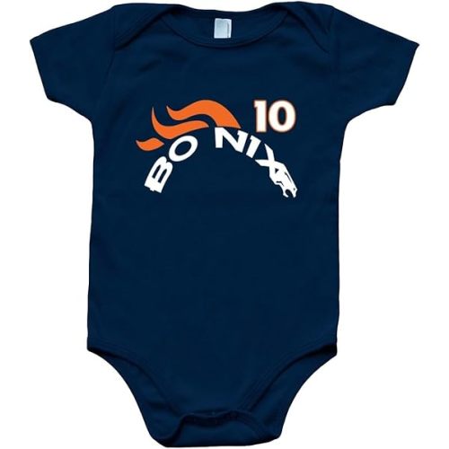 Bo Nix Denver Old School Logo Baby 1 Piece Short Sleeve