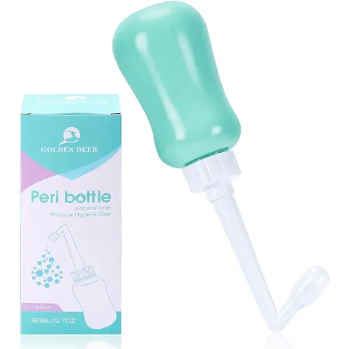 GOLDEN DEER Peri Bottle for Postpartum Care for Perineal Recovery and Cleansing After Birth 12.7 OZ Turquoise