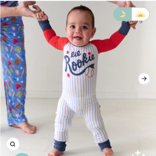 Blue Lil Rookie Crescent Zippy - Little Sleepies