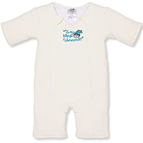 Baby Merlin's Magic Sleepsuit - 100% Cotton Baby Transition Swaddle - Baby Sleep Suit - Cream - 6-9 Months