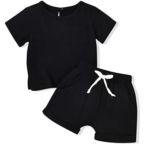 MINIFEIKO Gender Neutral Baby Linen Summer Outfit