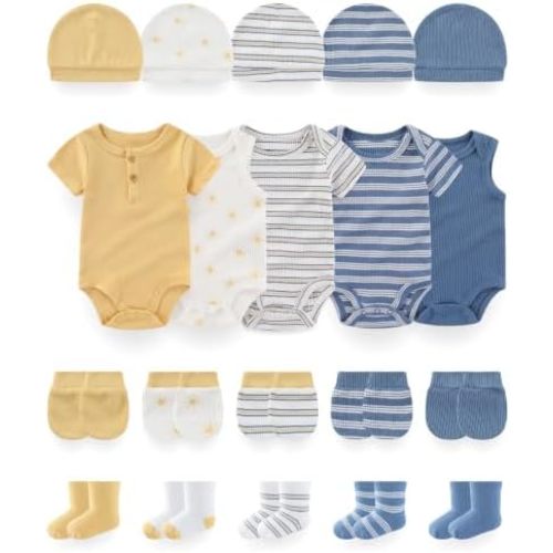 Baby Short Sleeve Bodysuits and Accessories Set Cotton Baby Clothes