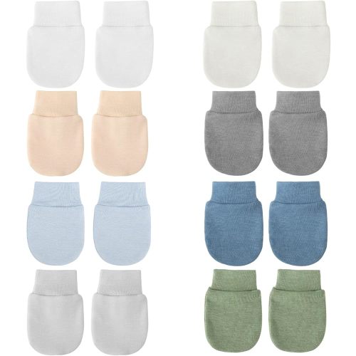 Gants sans griffes DRESHOW pour nouveau-né, bébé et tout-petit en coton avec poignet élastique hypoallergénique pour garçons et filles de 0 à 6 mois, Taille unique