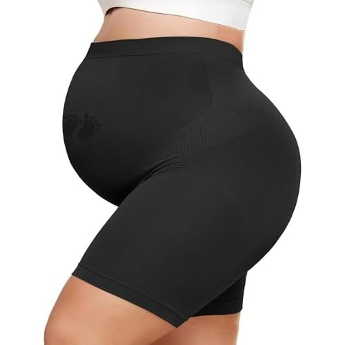 Maternity Shapewear for Under Dresses Over Belly Pregnancy Underwear Mid-Thigh High Waist Shorts Panties for Baby Shower