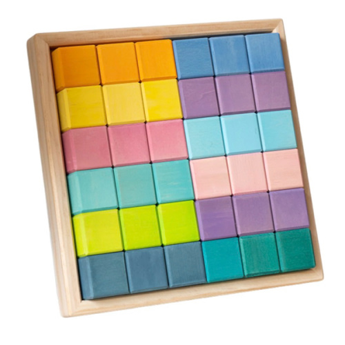 36 Pcs Stained Rainbow Mosaic Building Blocks In Pastel/macaron Colors