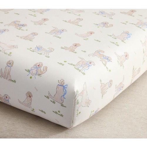 Puppy Organic Crib Fitted Sheet