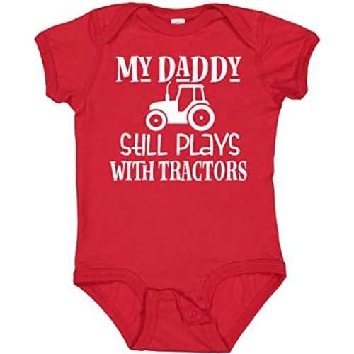 inktastic Farmer My Daddy Still Plays with Tractors Baby Bodysuit