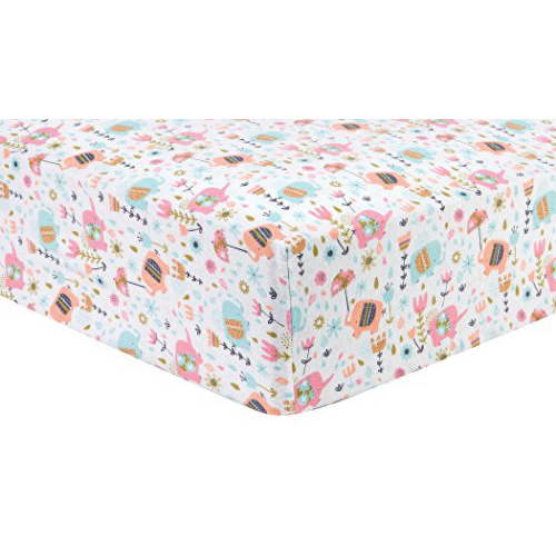 Trend Lab Playful Elephants Deluxe Flannel Fitted Crib Sheet