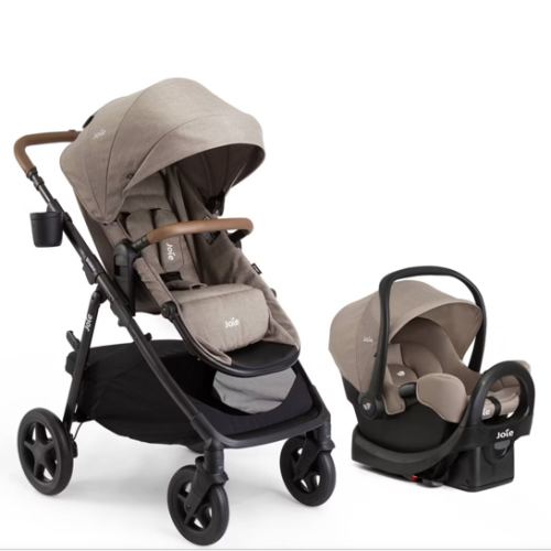 Joie Ginger and Rue Travel System - Mocha: Rear Facing Seat, LATCH Compatible, Metal Frame, 50 Lb Stroller Capacity