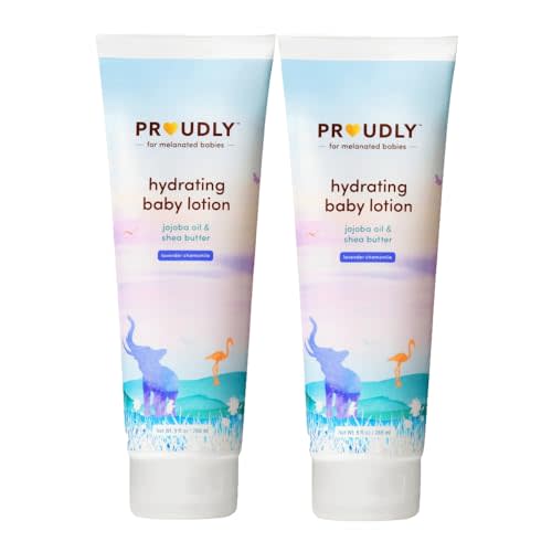 PROUDLY Hydrating Baby Lotion by Gabrielle Union & Dwyane Wade, Lightweight Moisturizer, Black & Brown Babies, Lavender Chamomile, 2-Pack (9 oz each)