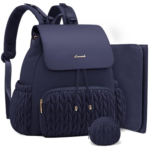 LOVEVOOK Diaper Bag Backpack, Small Baby Bag, Cute Baby Diaper Bag, Stylish Water-Resistant Travel Baby Bag for Mom, Baby Backpack with Changing Pad, Stroller Straps -Blue