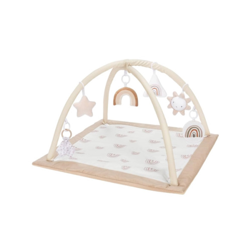 Washable Tummy Time Mat, Baby Play Gym with 6 Featured Toys and 12 Milestone Cards, Baby Gym for Infant & Toddler, Deluxe Larger Baby Play Mat, Baby Play Mats for Floor, Non Slip