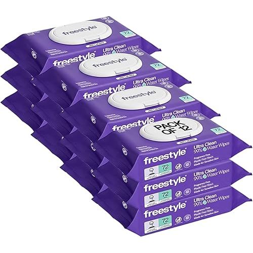 Freestyle Soft Jumbo Baby Wipes, Hypoallergenic and Unscented, Water-Based Wet Wipes for Babies, Finely Suited for Sensitive Skin, Thick & Oversized, Pack of 12, 72 Wipes Per Pack