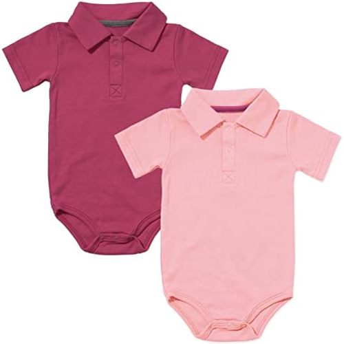 Jimonda Baby Boy Girl Collared Bodysuit,Polo Short Sleeve Romper, Pure Color Baby Clothes,Organic Cotton …
