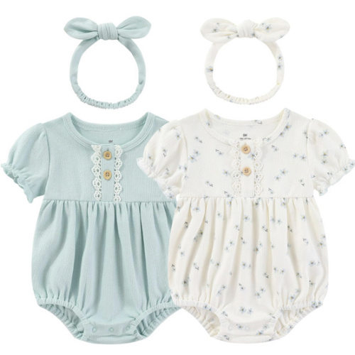 Ruliby Baby Girls Clothes Cotton Bubble Romper Summer Newborn Outfits